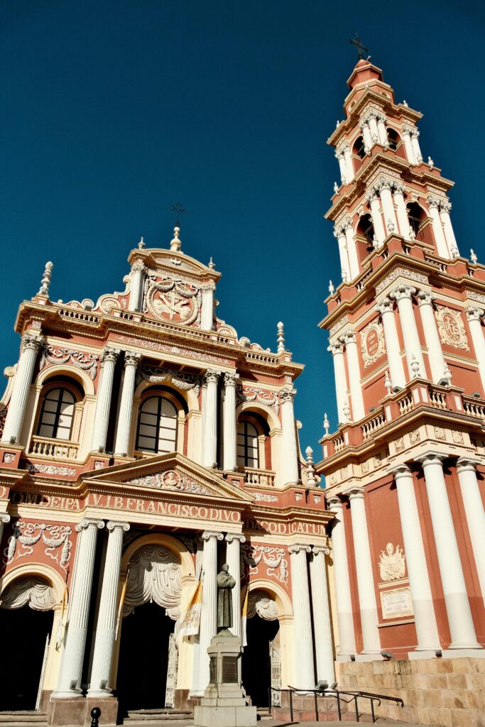 A breathtaking view of the historical San Francisco Basilica in Salta, Argentina.